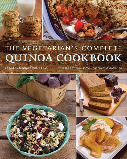 Collage of five images of food on the cover of a cookbook